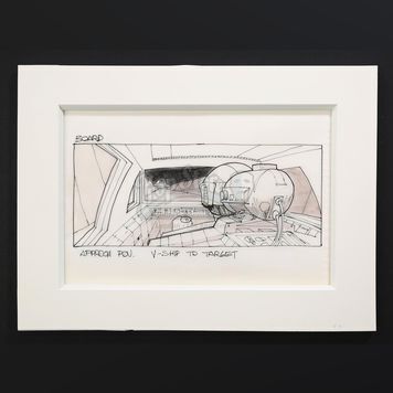 STAR WARS: A NEW HOPE (1977) - Paul Huston Hand-Drawn Storyboard - Y-wing to Target