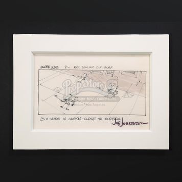 STAR WARS: A NEW HOPE (1977) - Joe Johnston Hand-Drawn Storyboard - X-wings in Canyon