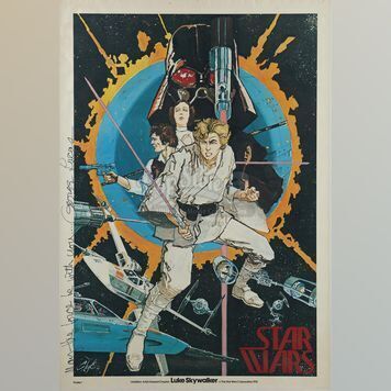 STAR WARS: A NEW HOPE (1977) - George Lucas-Autographed Howard Chaykin Poster