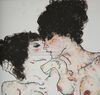 Lot #310 - THE GRAND BUDAPEST HOTEL (2014) - Painting of Two Nudes Kissing - 2