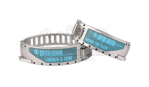 Lot #378 - THE ISLAND (2005) - Jordan Two Delta (Scarlett Johansson) and Lincoln Six Echo's (Ewan McGregor) Wristbands