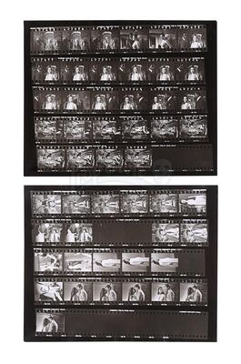 Lot #386 - JAMES BOND: LIVE AND LET DIE (1973) - Pair of Contact Sheets Featuring James Bond (Roger Moore), Solitaire (Jane Seymour) and Dr. Kananga (Yaphet Kotto)