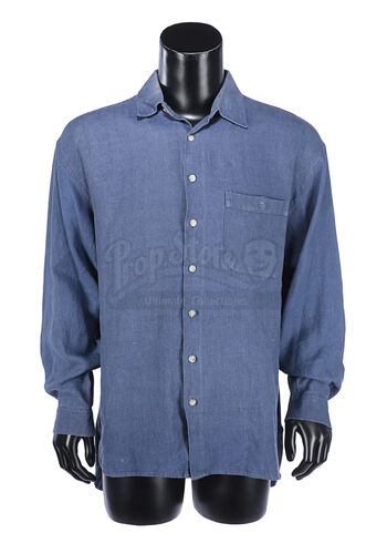Lot #404 - JAMES BOND: TOMORROW NEVER DIES (1997) - James Bond's (Pierce Brosnan) Blue Linen Shirt