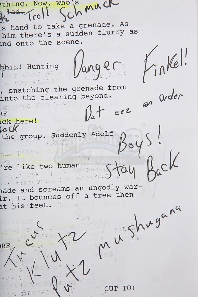 Lot #421 - JOJO RABBIT (2019) - Sam Rockwell Personal Annotated Script Page