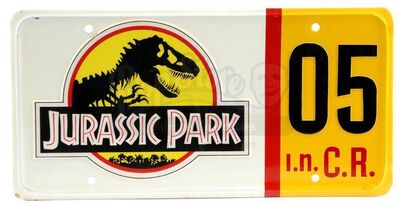 Lot #439 - JURASSIC PARK (1993) - Tour Vehicle 05 License Plate