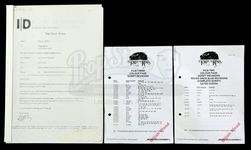 Lot #474 - THE LORD OF THE RINGS TRILOGY (2001-2003) - Elijah Wood's Revised Sides and Cannes Premiere Schedule