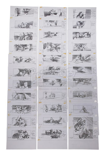 Lot #518 - THE MUMMY (1999) - Stephen Forrest-Smith Hand-drawn Hamunaptra Dig Site Storyboards