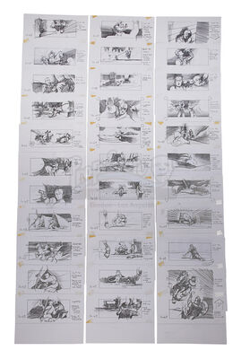 Lot #518 - THE MUMMY (1999) - Stephen Forrest-Smith Hand-drawn Hamunaptra Dig Site Storyboards