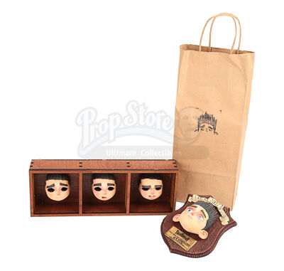 Lot #543 - PARANORMAN (2012) - Norman Babcock Stop-Motion Face Display Crew Gifts, Gift Box and Bag
