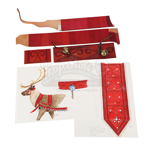 Lot #562 - THE POLAR EXPRESS (2004) - Santa's Sleigh Bells, Reindeer Harness Test Samples and Hand-painted Designs