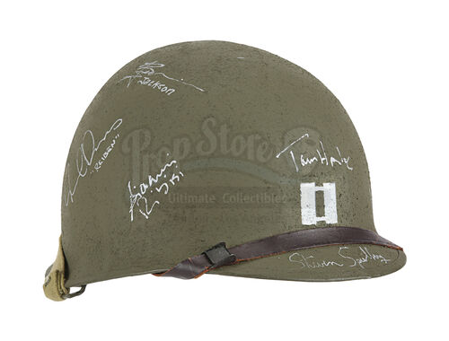 Lot #602 - SAVING PRIVATE RYAN (1998) - Captain Miller's (Tom Hanks) Cast-autographed Hero Helmet