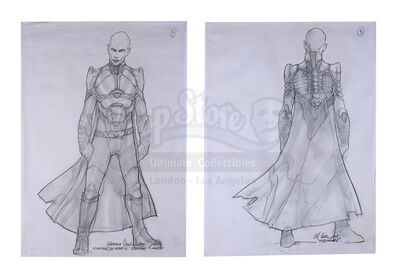 Lot #664 - STAR TREK: NEMESIS (2002) - Mariano Diaz Hand-drawn Shinzon (Tom Hardy) Pencil Sketches