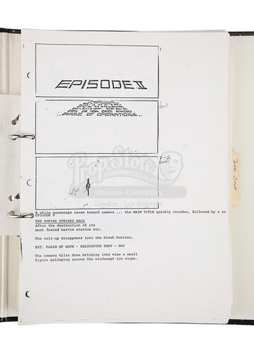 Lot #730 - STAR WARS: THE EMPIRE STRIKES BACK (1980) - Jim Bloom's Title Sequence & Hoth Attack Storyboards