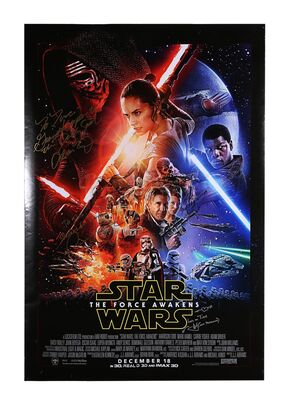Lot #760 - STAR WARS: THE FORCE AWAKENS (2015) - Cast Autographed Poster