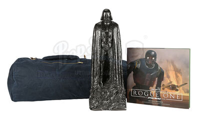 Lot #765 - STAR WARS: ROGUE ONE: A STAR WARS STORY (2016) - Darth Vader Crew Gift Statue, Crew Bag and Art Book