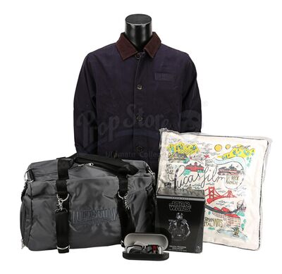 Lot #775 - LUCASFILM - Jacket, Pillow, Laptop Bag, 3D Glasses with Case and a Gentle Giant Death Trooper Specialist Mini Bust