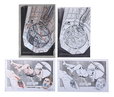 Lot #788 - STARSHIP TROOPERS (1997) - Hand-drawn and Hand-painted Concepts of Johnny Rico (Casper Van Dien) in Stasis by Jim Martin