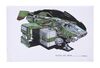 Lot #792 - STARSHIP TROOPERS (1997) - Hand-drawn and Hand-coloured Retrieval Boat Concept Artwork by Allan Cameron and Jim Martin - 8