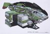 Lot #792 - STARSHIP TROOPERS (1997) - Hand-drawn and Hand-coloured Retrieval Boat Concept Artwork by Allan Cameron and Jim Martin - 9