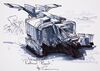 Lot #792 - STARSHIP TROOPERS (1997) - Hand-drawn and Hand-coloured Retrieval Boat Concept Artwork by Allan Cameron and Jim Martin - 12