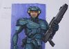 Lot #793 - STARSHIP TROOPERS (1997) - John Bell Hand-Painted Johnny Rico (Casper Van Dien) Concept Artwork - 3