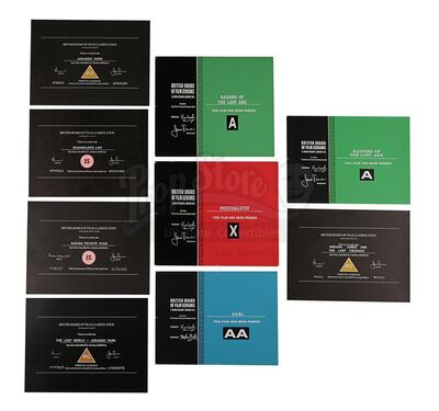 Lot #799 - STEVEN SPIELBERG - BBFC CERTIFICATE COLLECTION