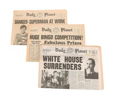 Lot #803 - SUPERMAN II (1980) AND SUPERMAN III (1983) - Set of Daily Planet Newspapers