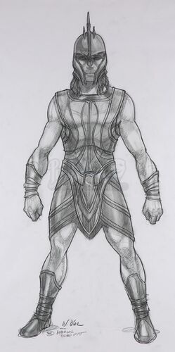Lot #849 - TROY (2004) - Mariano Diaz Hand-drawn Achilles (Brad Pitt) Costume Sketch