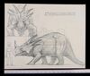 Lot #862 - THE VALLEY OF GWANGI (1969) - Ray Harryhausen Hand-drawn Styracosaurus Scale Comparison - 4