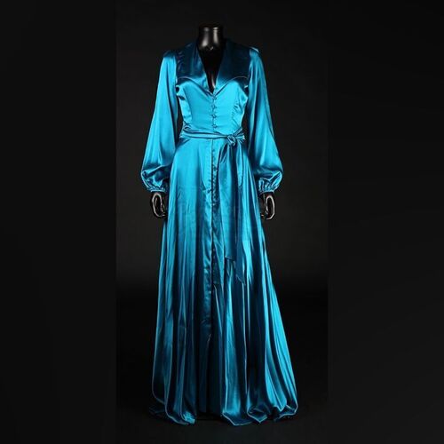Lady Jayne Wetherby (Victoria Smurfit) Blue Silk House Coat Costume
