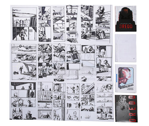 Lot #219 - DREDD (2012) - Jock Hand-drawn Entire Film Storyboard Art and Script