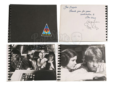 Lot #706 - STAR WARS: A NEW HOPE (1977) - Autographed Crew Photo Book Dedicated to Prop Man Joe Dipple