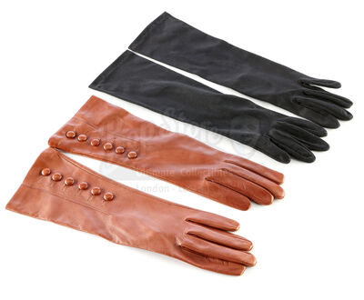 Lot # 51: THE HAUNTING OF HILL HOUSE - Theo Crain's Visit to Kelsey's House Brown Gloves with Black Gloves