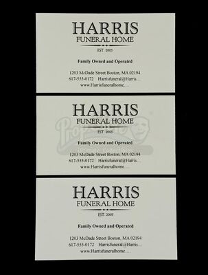 Lot # 60: THE HAUNTING OF HILL HOUSE - Harris Funeral Home Business Cards