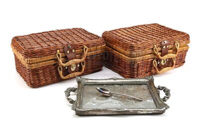 Lot # 62: THE HAUNTING OF HILL HOUSE - Two Prototype Hill House Tea Sets with Tray and Spoon
