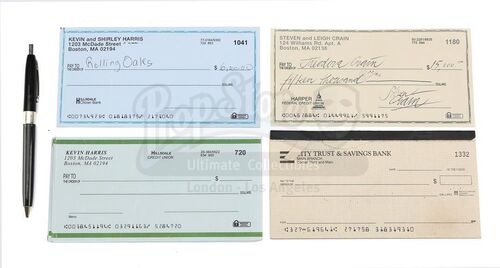 Lot # 73: THE HAUNTING OF HILL HOUSE - Kevin Harris' Checkbook with Theo Crain's Royalty Check