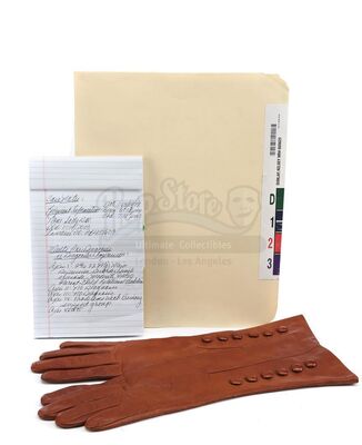 Lot # 75: THE HAUNTING OF HILL HOUSE - Theo Crain's Basement Gloves with Kelsey Dunlap's Paperwork
