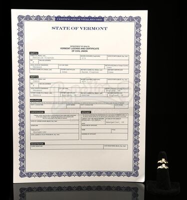 Lot # 163: THE HAUNTING OF BLY MANOR - Dani Clayton and Jamie's Wedding Rings with Civil Union License