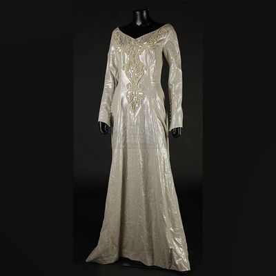 Ilona (Jessica De Gouw) Shimmering Beige Dress