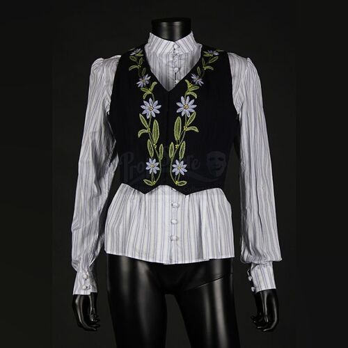Mina Murray (Jessica De Gouw) Blue Stripe Shirt & Waistcoat