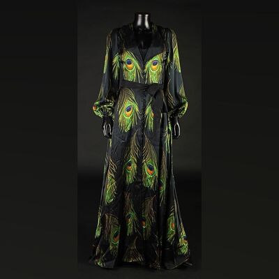 Lady Jayne Wetherby (Victoria Smurfit) Peacock Feather Pattern Costume