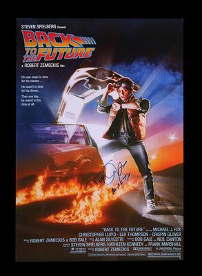 Lot #2 - BACK TO THE FUTURE (1985) - Commercial One-Sheet Autographed by Michael J. Fox, 1985