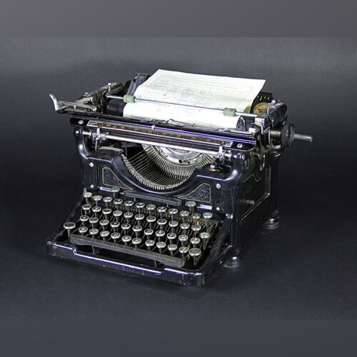 Inquisitor Vintage Underwood Typewriter with Document