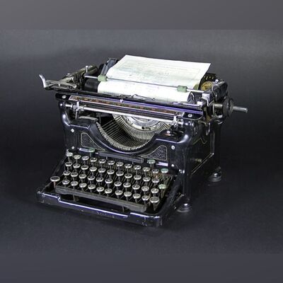 Inquisitor Vintage Underwood Typewriter with Document