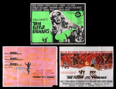 Lot #9 - FLIGHT OF THE PHOENIX (1966), TEN LITTLE INDIANS (1965), ZORBA THE GREEK (1964) - Three UK Quads, 1964, 1965, 1966