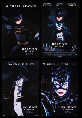 Lot #38 - BATMAN RETURNS (1992) - Group of Four US One-Sheets, 1992