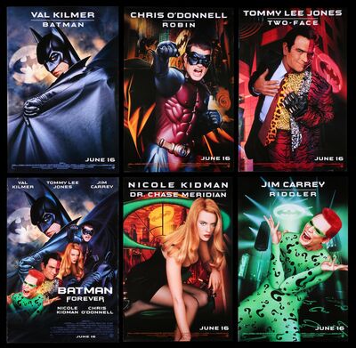 Lot #39 - BATMAN FOREVER (1995) - Group of Six US One-Sheets, 1995