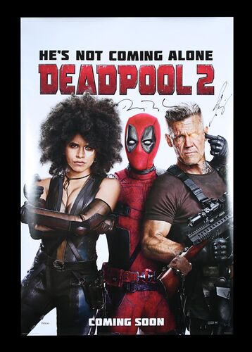 Lot #41 - DEADPOOL 2 (2018) - One-Sheet, 2018, Autographed by Ryan Reynolds and Josh Brolin