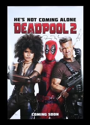 Lot #41 - DEADPOOL 2 (2018) - One-Sheet, 2018, Autographed by Ryan Reynolds and Josh Brolin