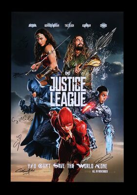Lot #46 - JUSTICE LEAGUE (2017) - US One-Sheet, 2017, Autographed by Henry Cavill, Ben Affleck,Gal Gadot, Jason Momoa and Others